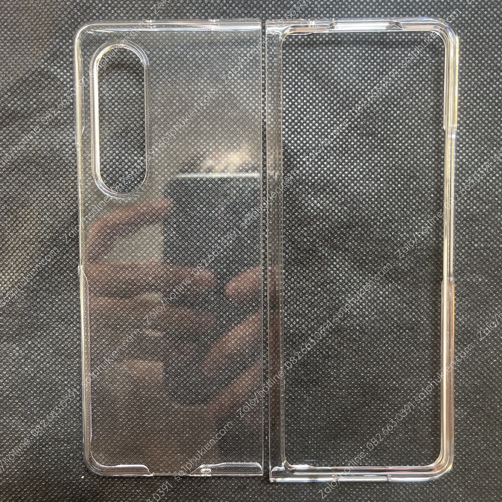 Ốp lưng Samsung Galaxy Z Fold 3 ( Fold3 ) 5G pc cứng trong suốt, có viền gồ bảo vệ cam bền đẹp
