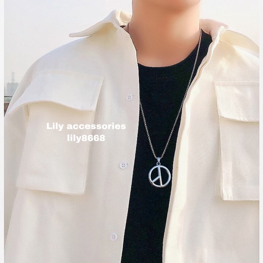 PEACE SYMBOL NECKLACE dây chuyền titan biểu tượng hòa bình- vòng cổ titan nam nữ không gỉ không đen