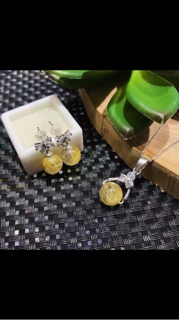 Combo 1 nhẫn 1 đôi bông tai tóc vàng