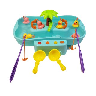 Bộ đồ chơi câu vịt cho bé dùng pin tạo sóng, có nhạc