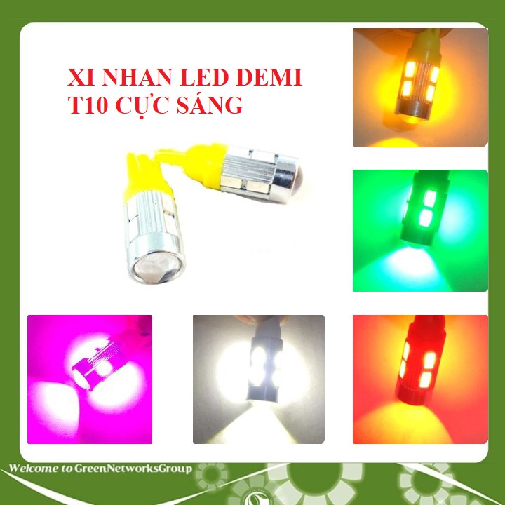 Bộ 2 đèn xi nhan led 2 tầng Nhôm demi chân T10 siêu sáng