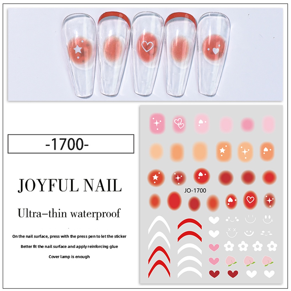 Miếng Dán Móng Tay Chống Nhòe 6 Phong Cách Gradient