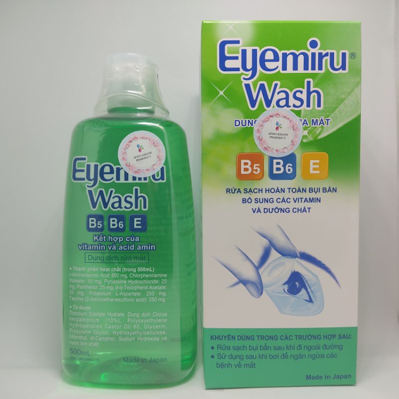 Eyemiru Wash 500Ml Nitto Medic dung dịch rửa mắt date mới nhất 2023