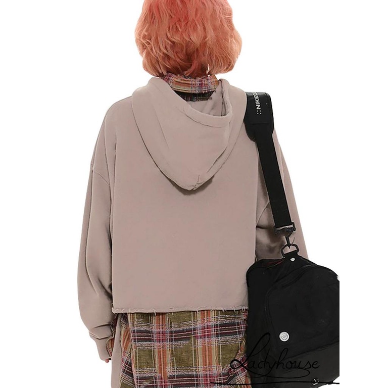 Ldd-áo Khoác Ngoài Có Nón Dây Rút Họa Tiết Ngôi Sao Ghép Nối Viền Kiểu Cách Đơn Giản Cho Nữ