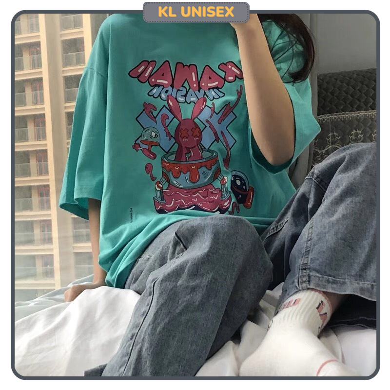 Áo thun in hình thỏ  Size: M,L,XL KL Unisex