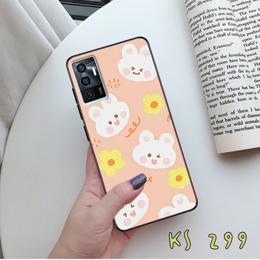 Ốp lưng Vivo V23 5G - Vivo V23e - Ốp in hình gấu &amp; thỏ đang yêu - lưng nhám viền TPU cao cấp