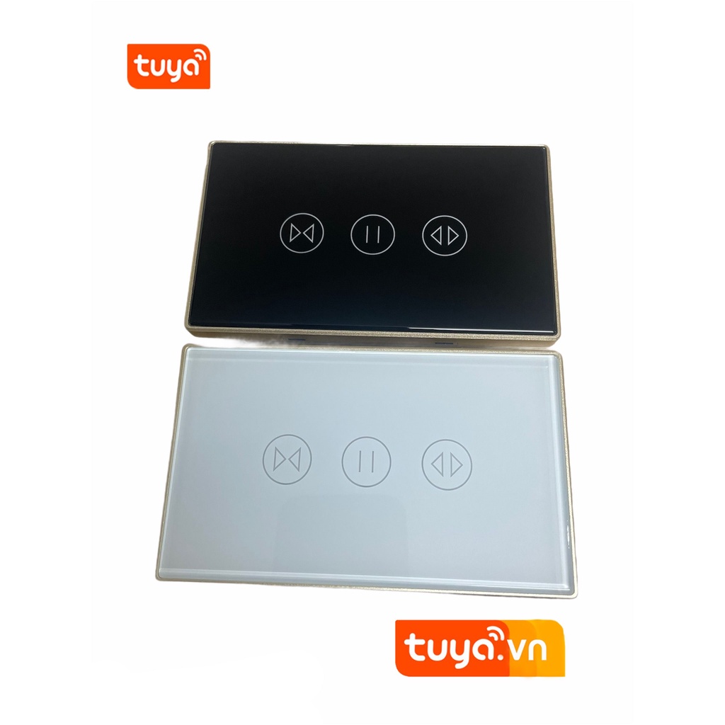 Công Tắc Cửa Cuốn mặt kính viền nhôm WiFi + Bluetooth Điều Khiển Qua Điện Thoại