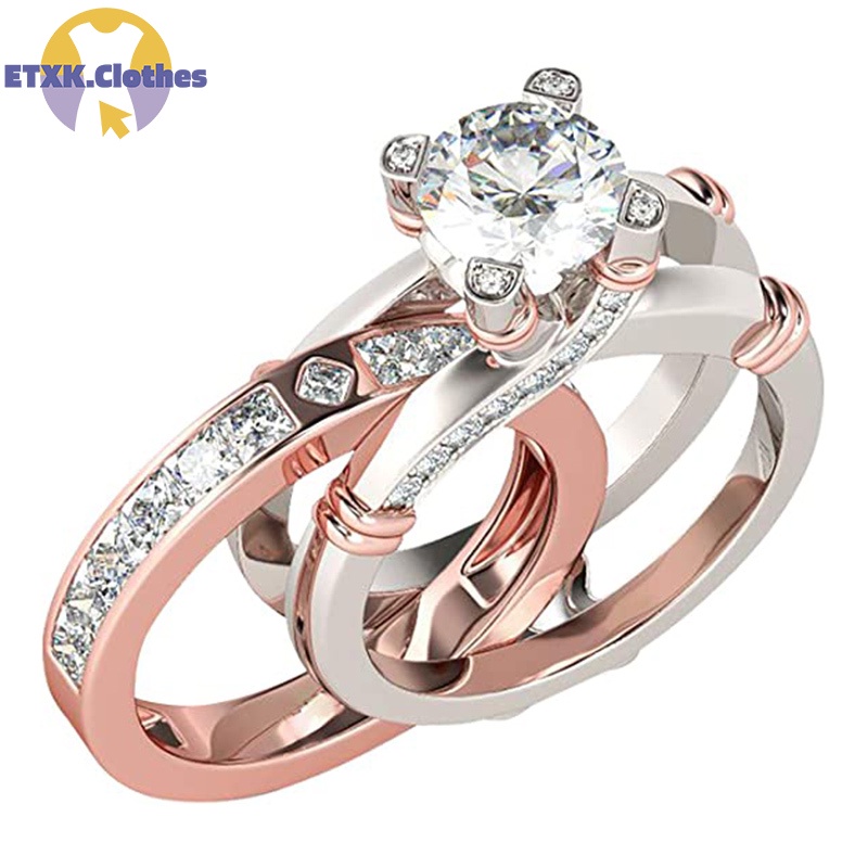 Bộ Nhẫn 2 Trong 1 Đa Năng Đính Đá Zircon Và Đá Zircon 2021 Thời Trang Sáng Tạo 2 Trong 1