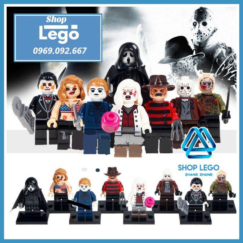 Xếp hình Jason - Ghostface - Jason - Freddy - Michael Myers - Zombie girl - Jigsaw Lego Minifigures WM6003