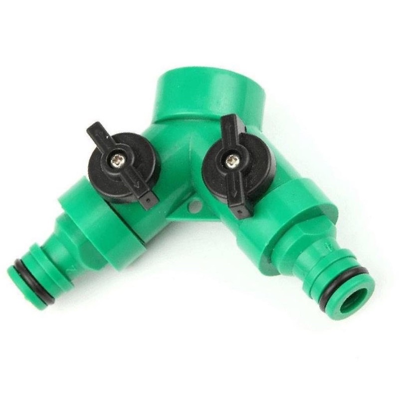 Đầu Nối Nhanh Chia 2, Chữ Y Có Van khoá Chuyển Ren 21-27mm