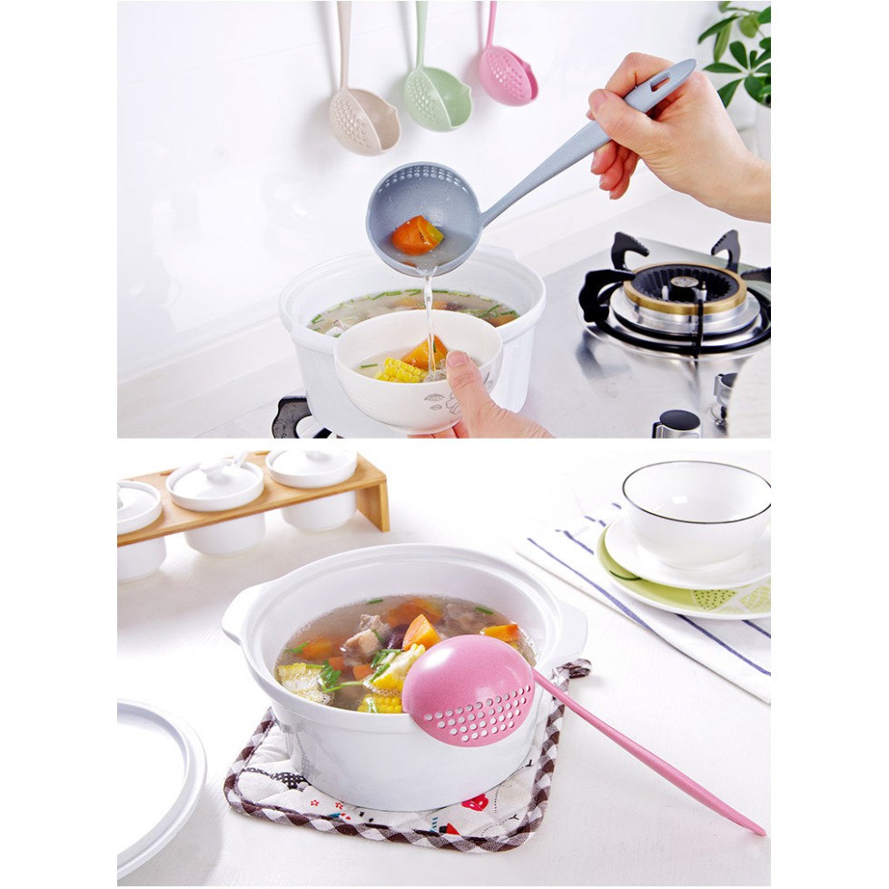 SG - Muỗng Múc Canh Lúa Mì Lẩu, Có Lỗ 2 IN 1 Dễ Thương