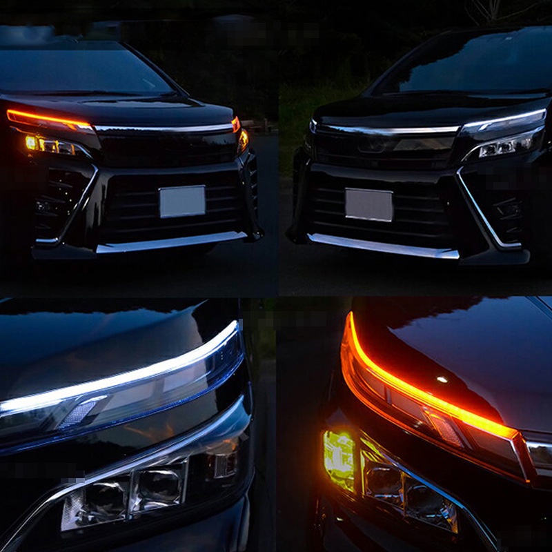 1 Đèn Pha Led DRL Ánh Sáng Vàng Linh Hoạt Chống Thấm Nước Tiện Dụng Cho Xe Hơi