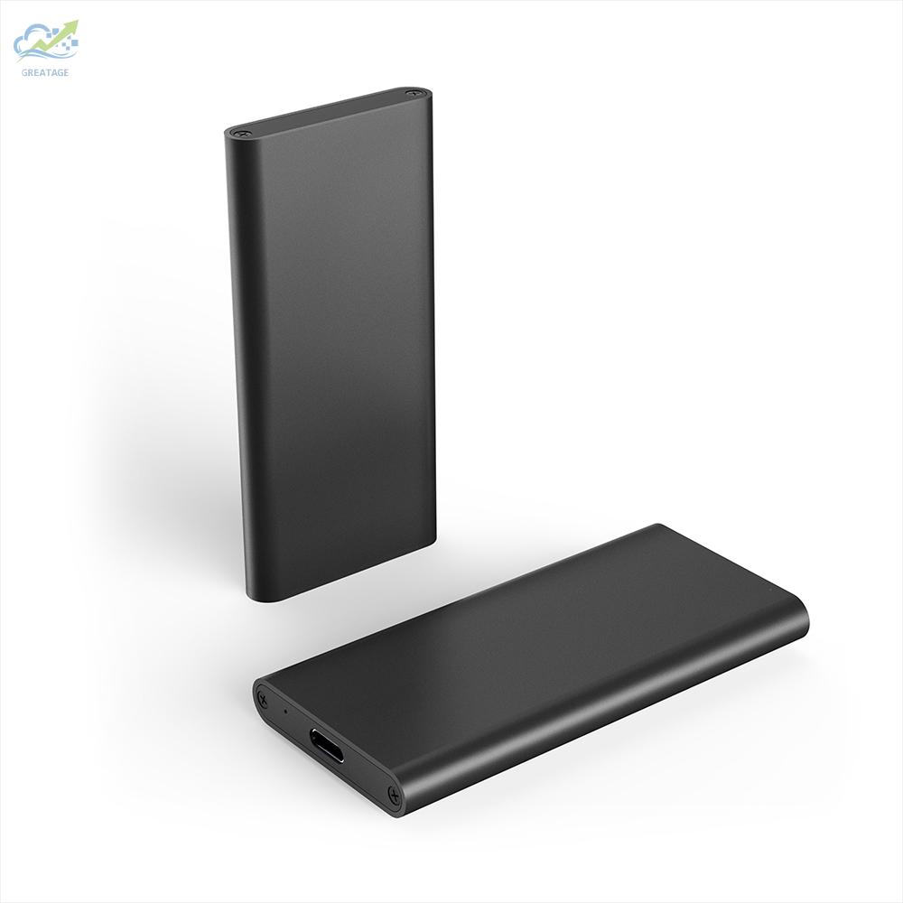 g☼Type-C to mSATA SSD Enclosure Portable mSATA Solid State Drive Box High Speed USB3.1 mSATA   SSD Enclosure Black