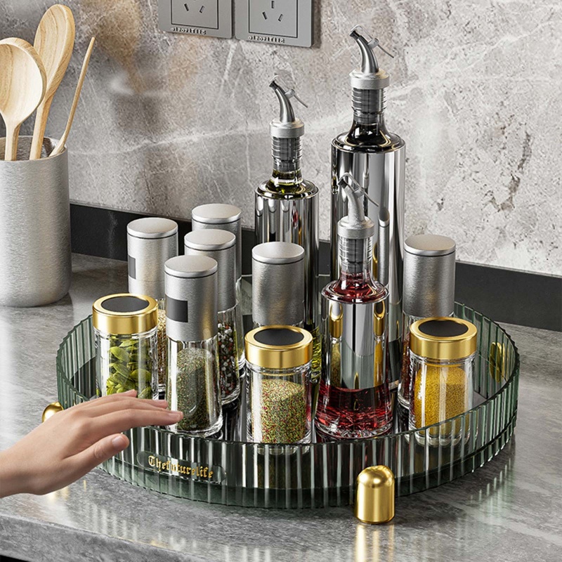 Hộp Đựng Gia Vị Mỹ Phẩm Sức Chứa Lớn Có Thể Xoay Được Tiện Dụng