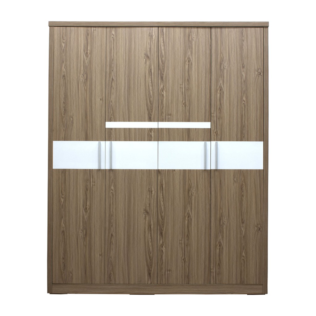 Tủ Áo MDF Vân Gỗ Chỉ Trắng 4 Cánh Hiện Đại Đẹp Giá Rẻ