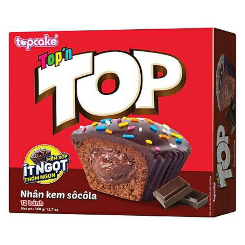 Bánh Top cake - socola hộp 12 cái 360g