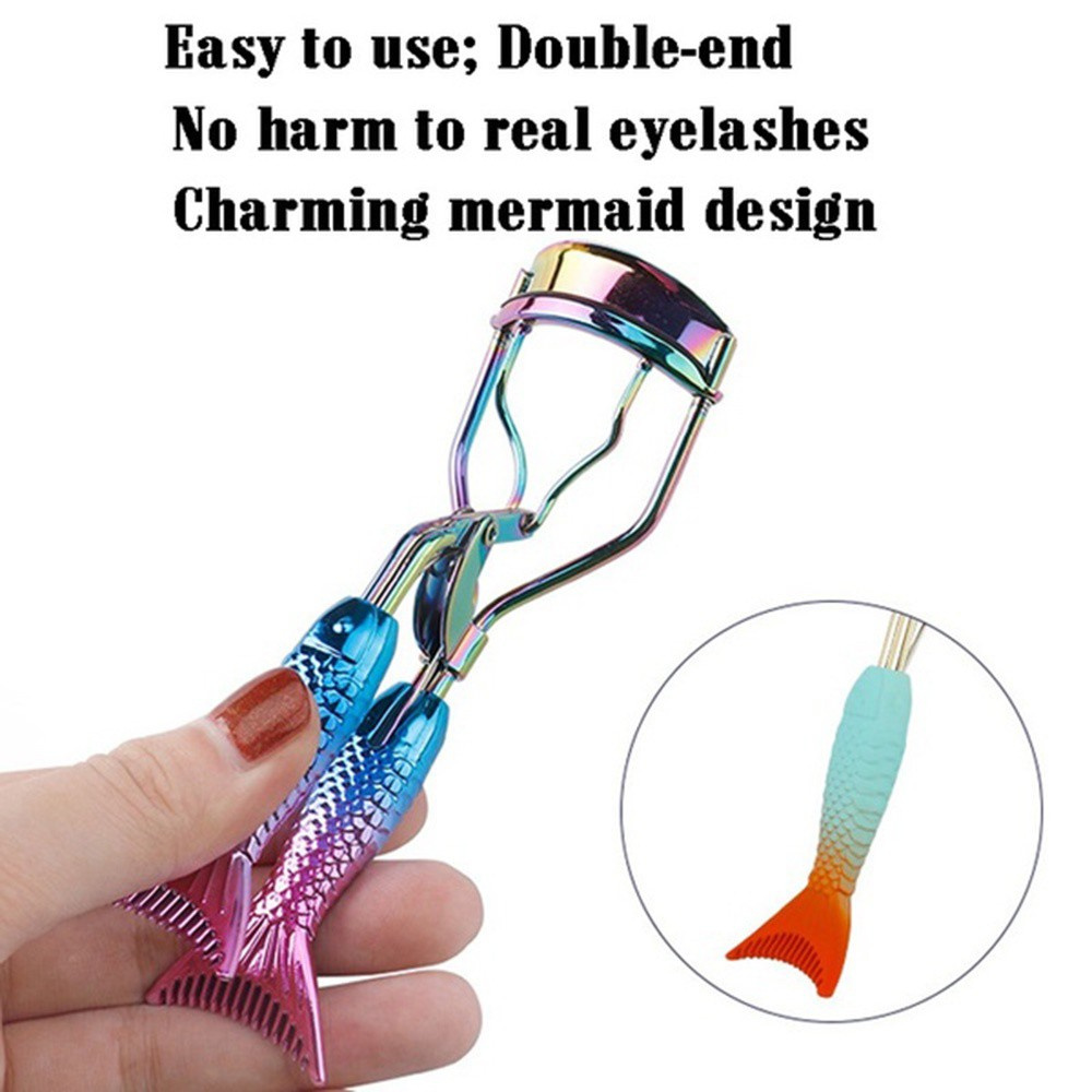 FUTURE New Eyelash Comb Mermaid Cosmetic False Eyelashes Curler Clip Portable Professional Carbon Steel Makeup Tools