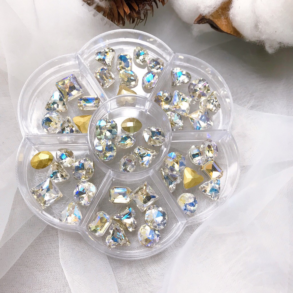 Đá Khối Set 50 Viên ( Màu Trắng Ánh Xanh )