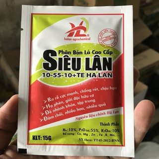 Phân bón lá siêu lân hà lan, siêu lân đỏ 10-55-10 + te ra rễ cực mạnh gói 15g gi48
