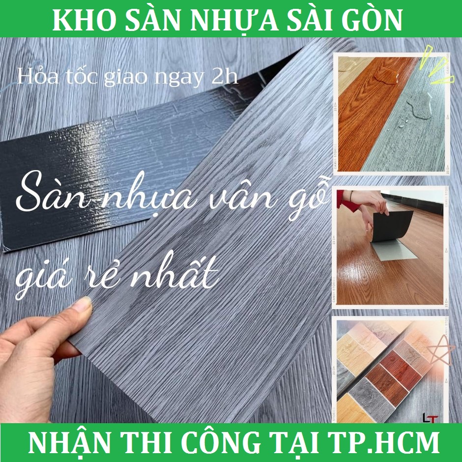 1 Mét Vuông Sàn Nhựa Giả Gỗ, Sẵn Keo, Kích Thước 45x15