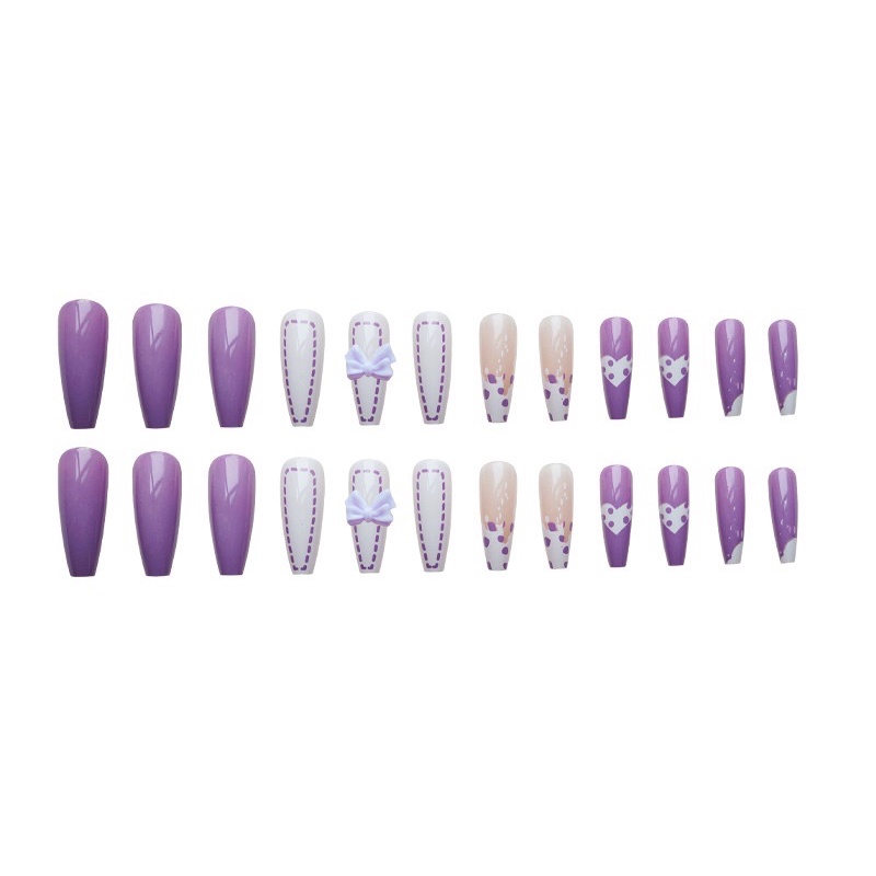 Set 24 móng giả D337 đính đá cao cấp ( tặng kèm keo và dũa )