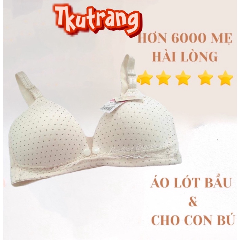 Áo Lót bầu và cho con bú cúc bấm tiện lợi  Mẫu Chấm Bi ÁO LÓT  FREESHIP