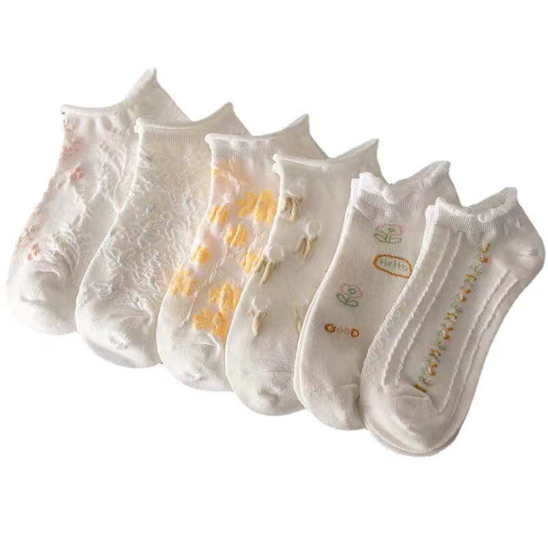 Vớ Cổ Thấp Thiết Kế Mỏng Họa Tiết Chú Gấu Dễ Thương Phong Cách Nhật Bản Thời Trang Cho Nữ