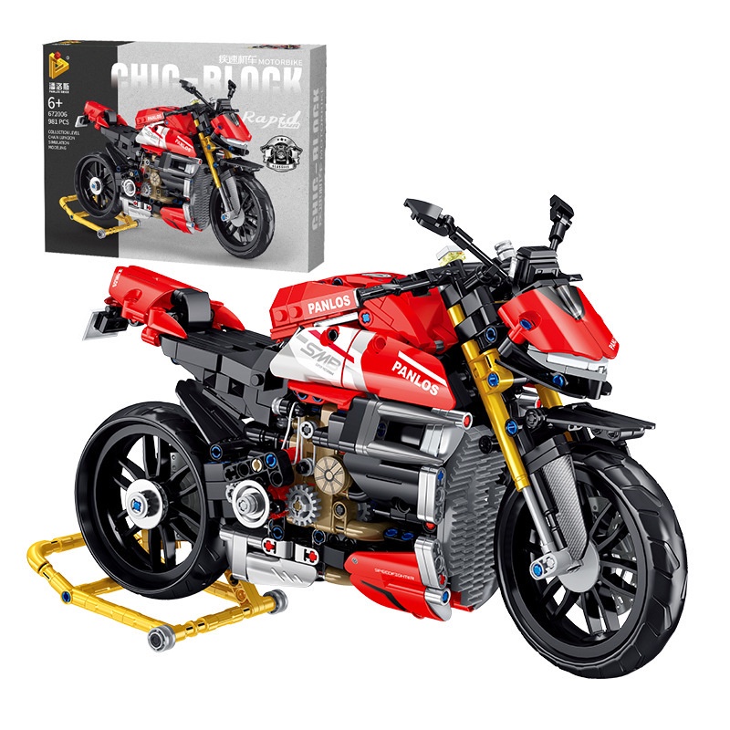 Đồ chơi Lắp ráp Mô hình xe máy Panlos 672006  827pcs MOC Ducati Streetfighter V4SP motorcycle