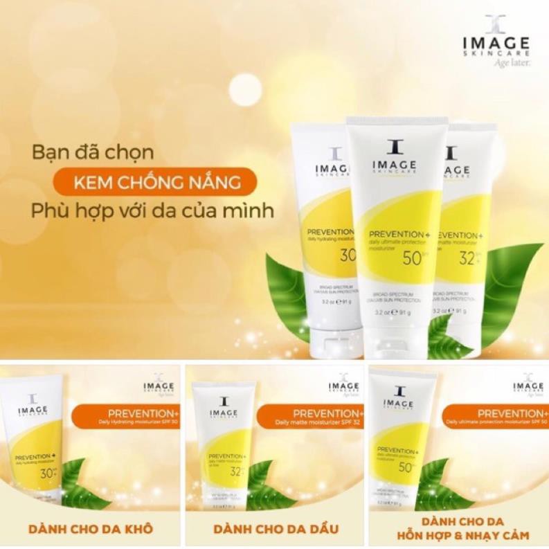 Kem Chống Nắng Vật Lý IMAGE Skincare Prevention SPF30+, 32+, 50+ Cho Da Dầu Nhờn, Da Khô, Da Hỗn Hợp [ HÀNG NHẬP KHẨU ]