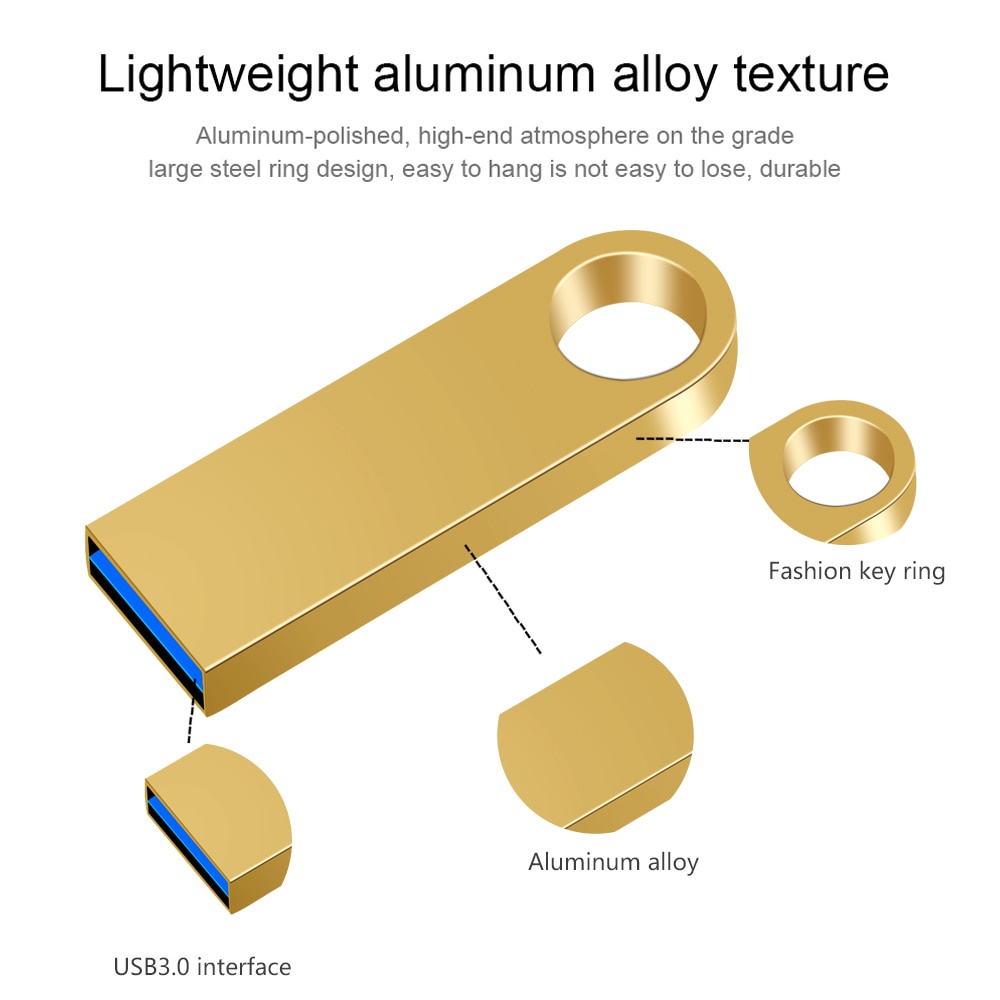 Usb 3.0 Dung Lượng Cao 2TB 1TB Vỏ Kim Loại Chống Nước