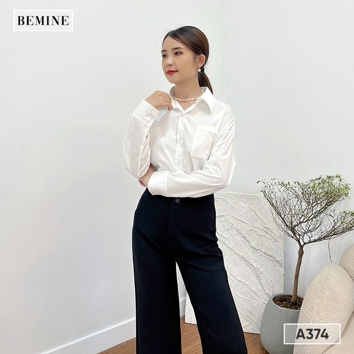 Áo sơ mi form rộng túi ngực BEMINE A374TRANG