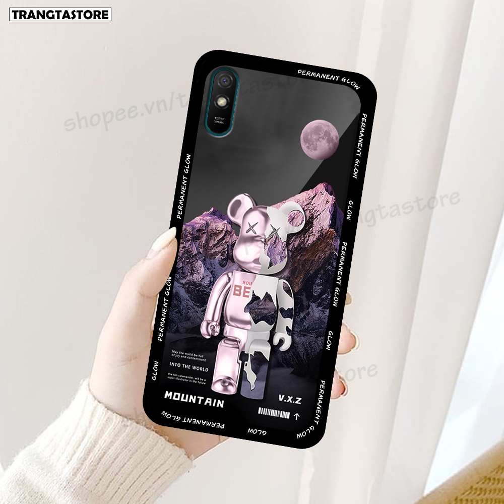 Ốp Xiaomi Redmi 9A in hình gấu Bearbrick,Mountain,xanh,đen,đỏ giá rẻ