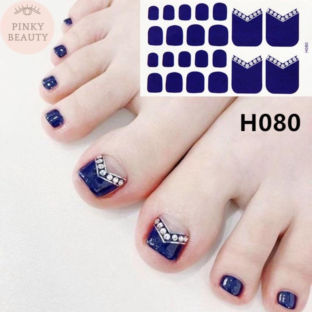 Bộ Sticker Dán Móng Chân Đính Đá Nhân Tạo, Hình Dán Móng Nail, Nhãn Dán Trang Trí Móng Họa Tiết 3D Đẹp - Pinky Beauty