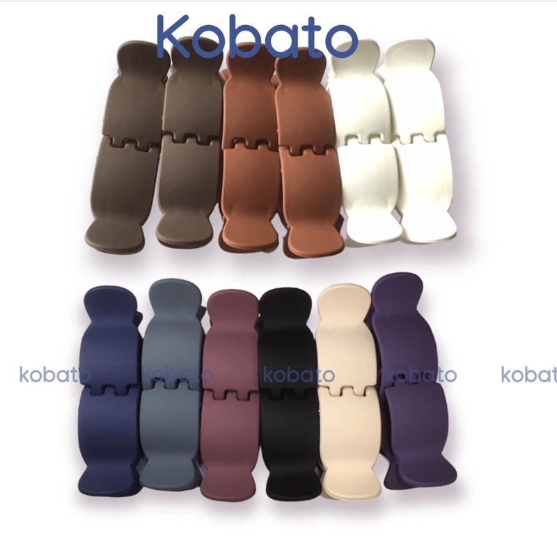 Set 12 kẹp tóc càng cua bằng nhựa nhám nano loại 5r và 3r mix nhiều màu hottrend