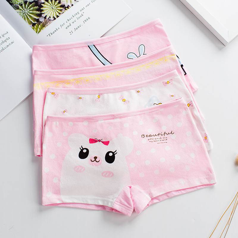 Bộ 4 quần lót vải cotton họa tiết hoạt hình dễ thương cho bé