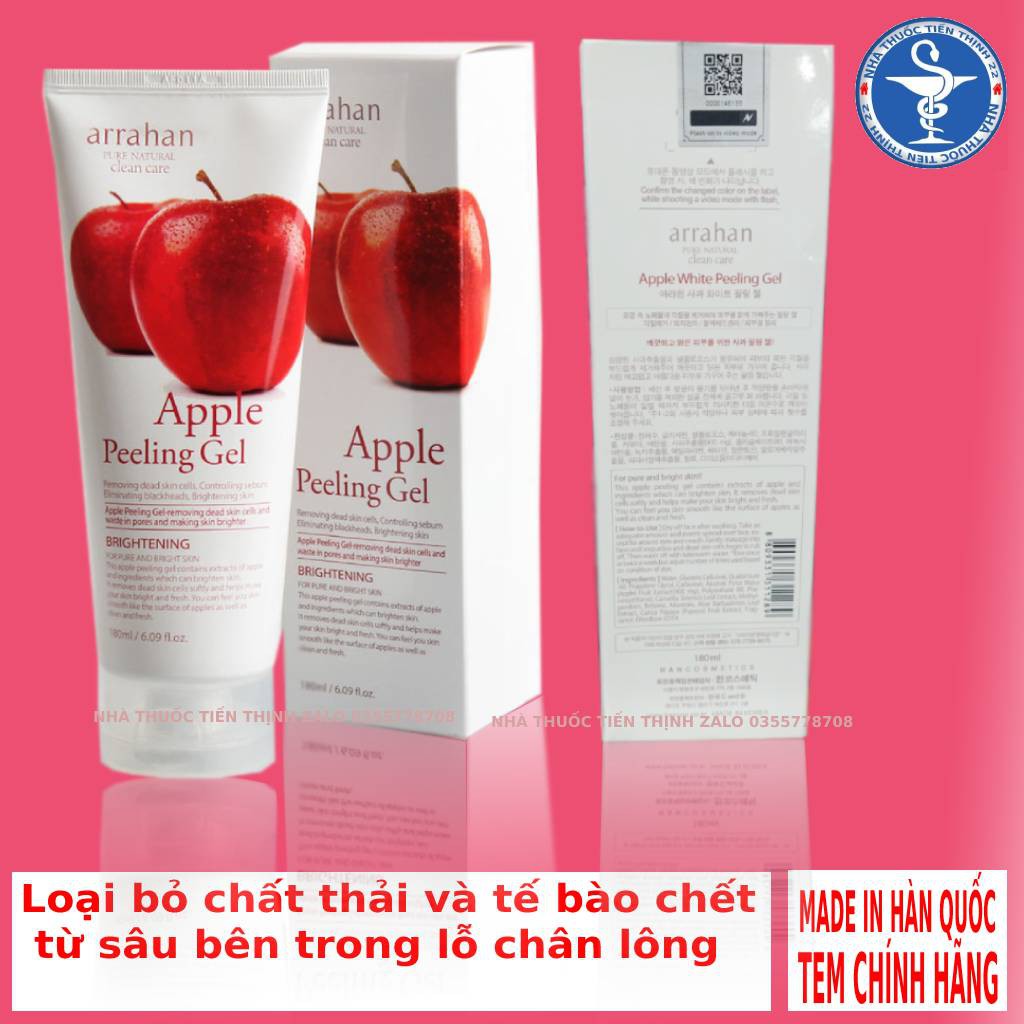 [Hàng chính hãng] Gel tẩy tế bào da chết chiết xuất từ táo đỏ - ARRAHAN Apple White Peeling Gel