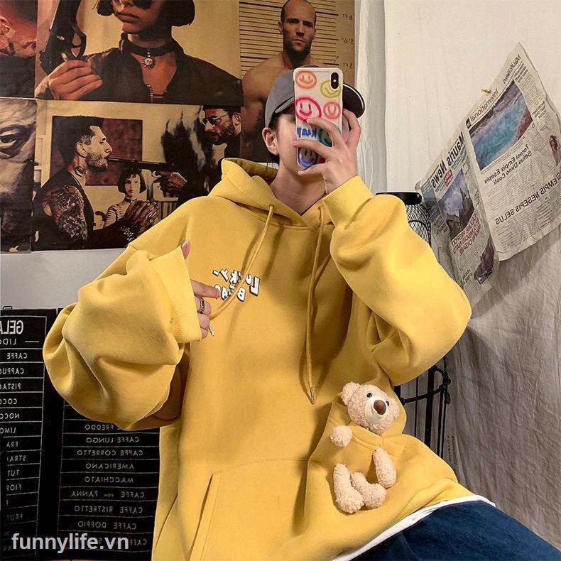 Áo Hoodie Dáng Rộng Có In Hình Gấu Thời Trang Thu Đông 2021 Cho Nam / Nữ | BigBuy360 - bigbuy360.vn