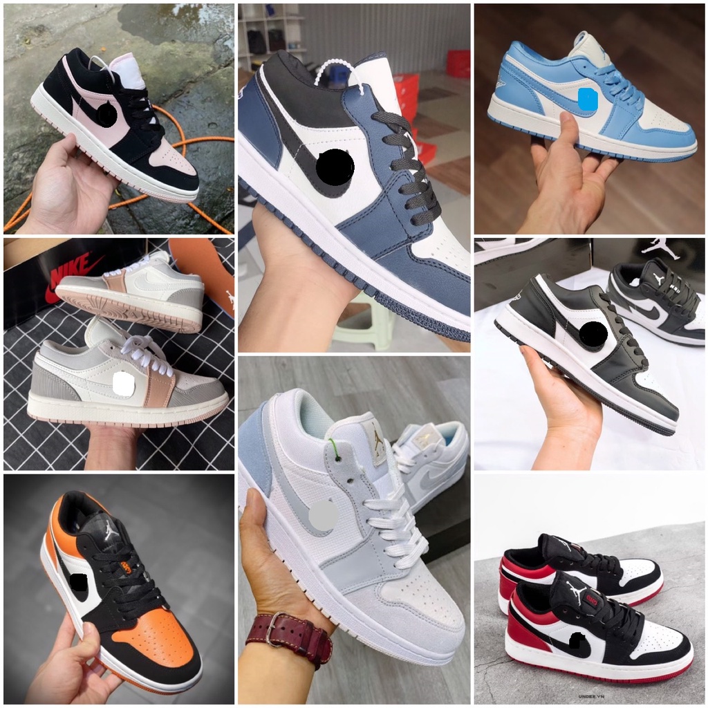 Giày jordan xám xanh thấp cổ FREESHIP Giày jordan 1 low đen trắng cổ thấp đủ màu đủ size mới nhất !!