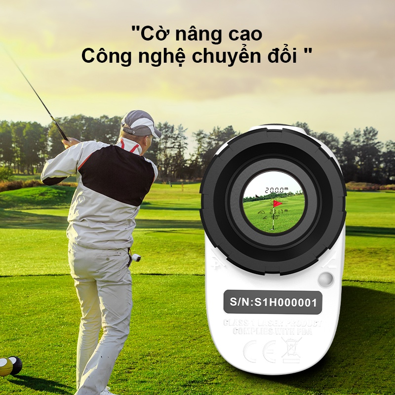 Mileseey PF2E Máy đo khoảng cách bằng laser trong sân gôn 600M Yard / M Mini 6x Kính viễn vọng Đo tốc độ Đồng hồ đo Tốc độ cho môn thể thao săn bắn gôn, 6 màu nhãn dán để tự làm