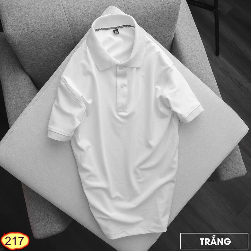 ÁO THUN NAM NỮ POLO CỔ TRỤ TAY NGẮN 217 CHẤT MÁT CO DÃN 4 CHIỀU CỰC ĐẸP | BigBuy360 - bigbuy360.vn