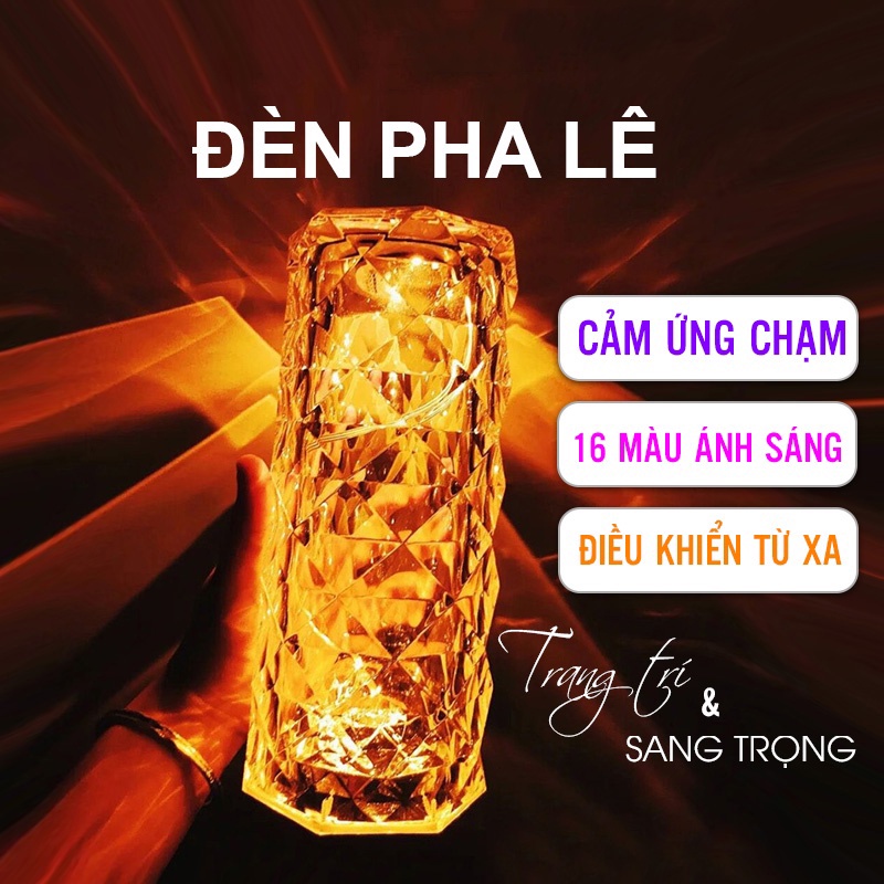 [HOT]Đèn ngủ pha lê cảm ứng chạm đổi màu, Hiệu ứng hoa hồng 3D sang trọng, Đèn decor trang trí đèn LED RGB - Kèm sạc USB