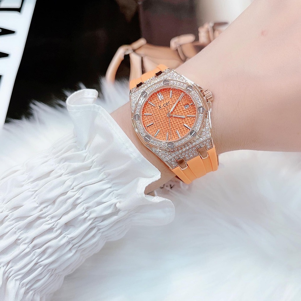 Đồng Hồ Nữ XCer Dây Silicone Cam Rose Gold Chính Hãng 36mm
