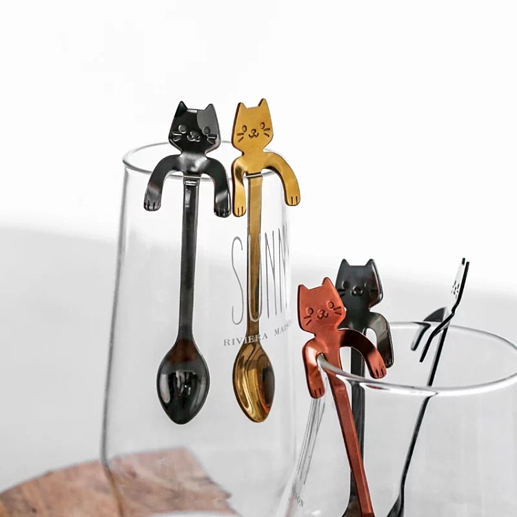 Muỗng Cà Phê Inox Hình Mèo Dễ Thương