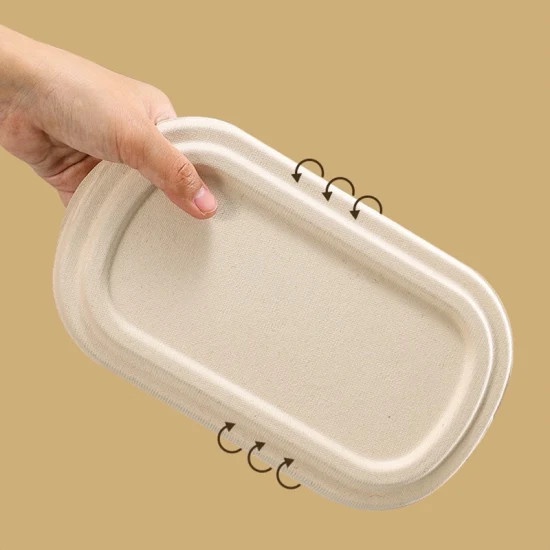 50 Hộp bã mía Oval 700ml nắp bã mía
