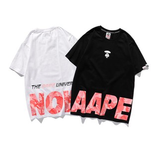 Áo Thun Cotton Ngắn Tay In Chữ Aape Thời Trang Cho Nam Và Nữ