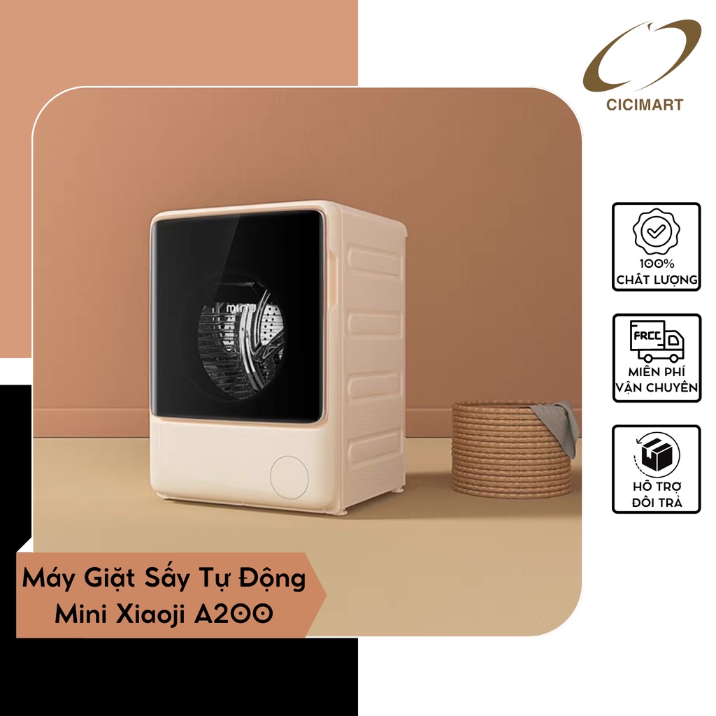 Máy Giặt Sấy Tự Động Mini Xiaoji A200 Công Suất 1200W Nhiều Chức Năng Kháng Khuẩn Tự Động - Hàng Nhập Khẩu Chính Hãng