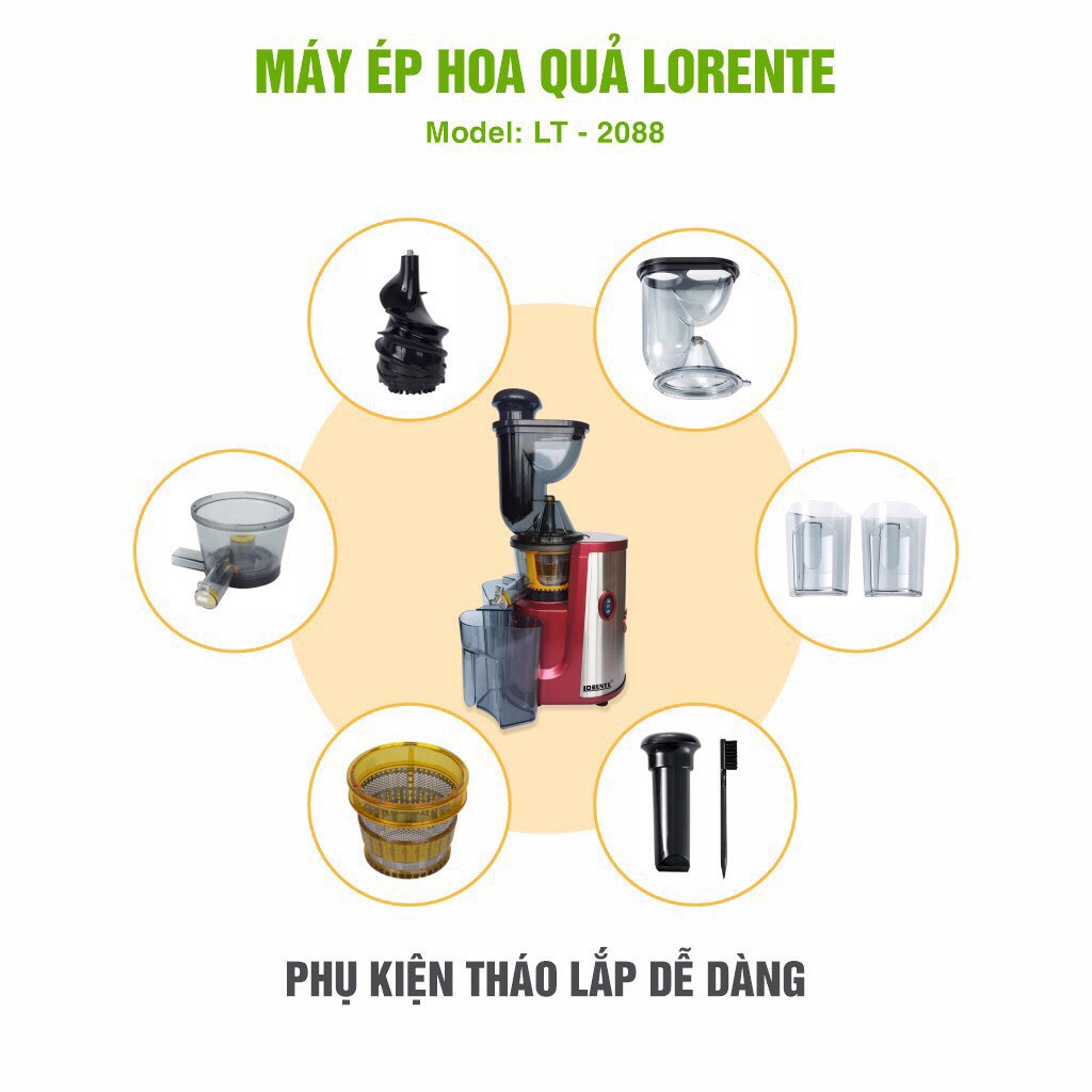 Máy Ép Hoa Quả Lorente LT-Máy Ép Chậm Lorente-2088 Hàng Chính Hãng