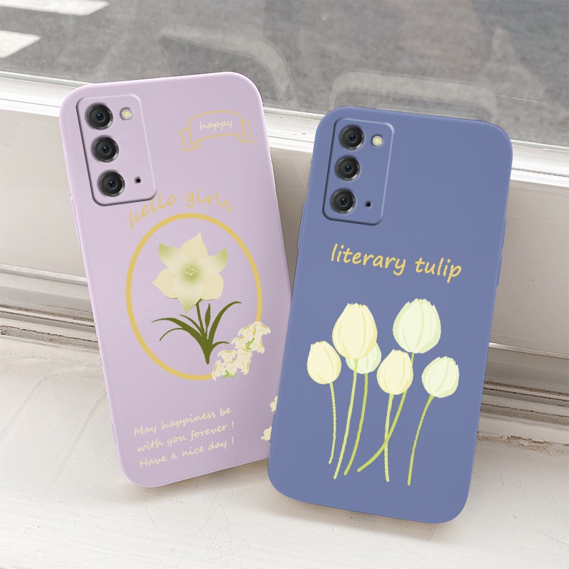 Ốp Điện Thoại Silicon Dẻo Mềm Họa Tiết Hoa Tulip Cho Samsung Galaxy Note 20 10 Plus Ultra Note9
