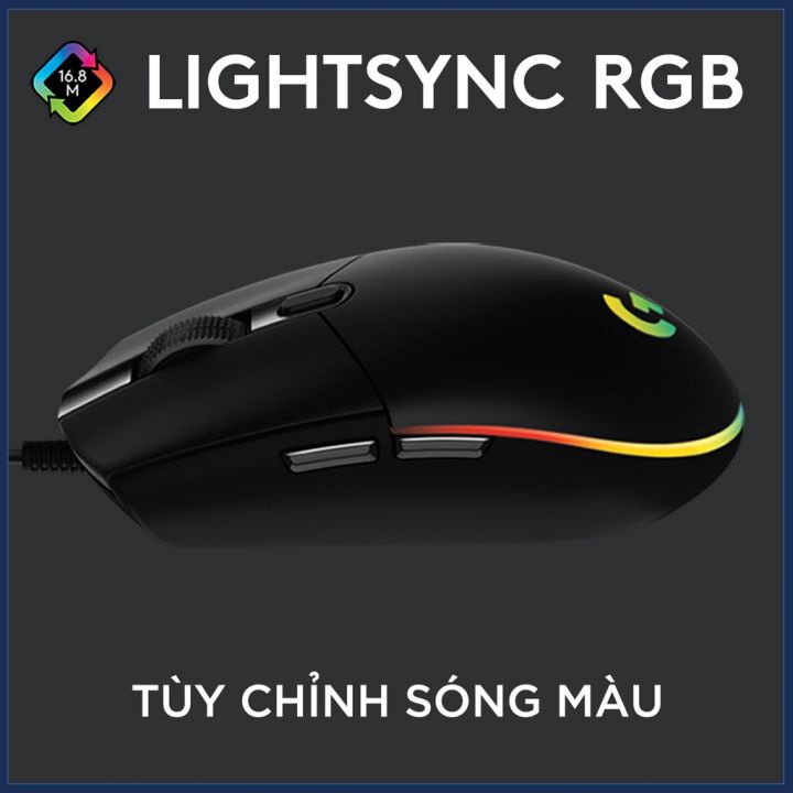 Chuột Game Có Dây Logitech G102 Lightsync Tùy Chỉnh RGB, 6 Nút Lập Trình - Bảo Hành Chính Hãng 24 Tháng