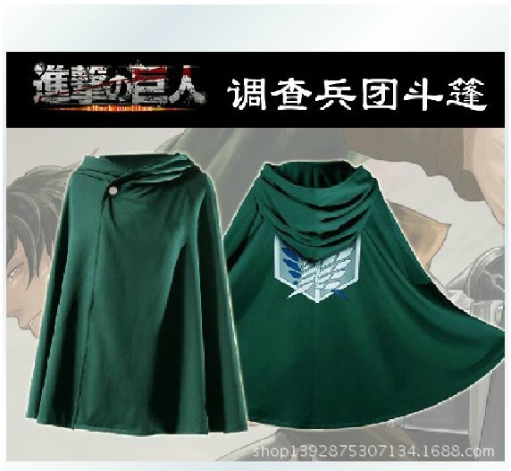Áo choàng hóa trang nhân vật anime Levi Rivaille Rival Ackerman trong Attack on Titan
